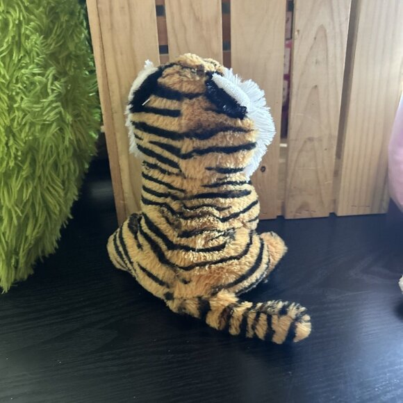 Toys R Us Orange Striped Tiger Plush Stuffed animal Toy 8” Tall sparkle eyes - Picture 6 of 6